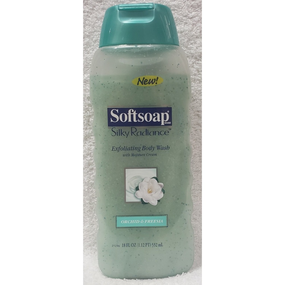 Softsoap Silky Radiance ORCHID & FREESIA Exfoliating Body Wash 18 oz/532mL New